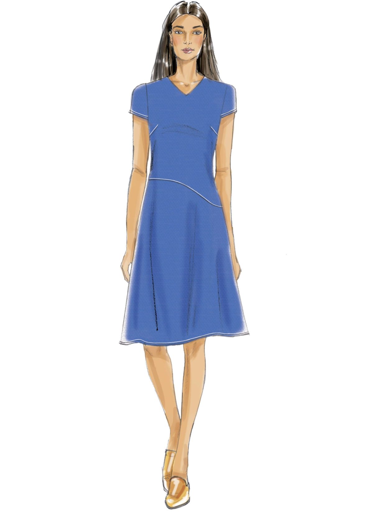 Butterick Sewing Pattern B6480 Misses' Fitted Dresses with Hip Detail, Neck and Sleeve Variations