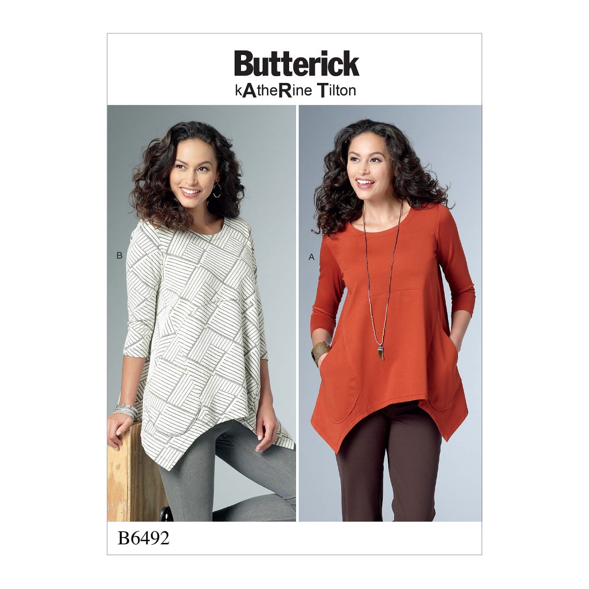 Misses' Loose Knit Tunics with Shaped Sides and Pockets