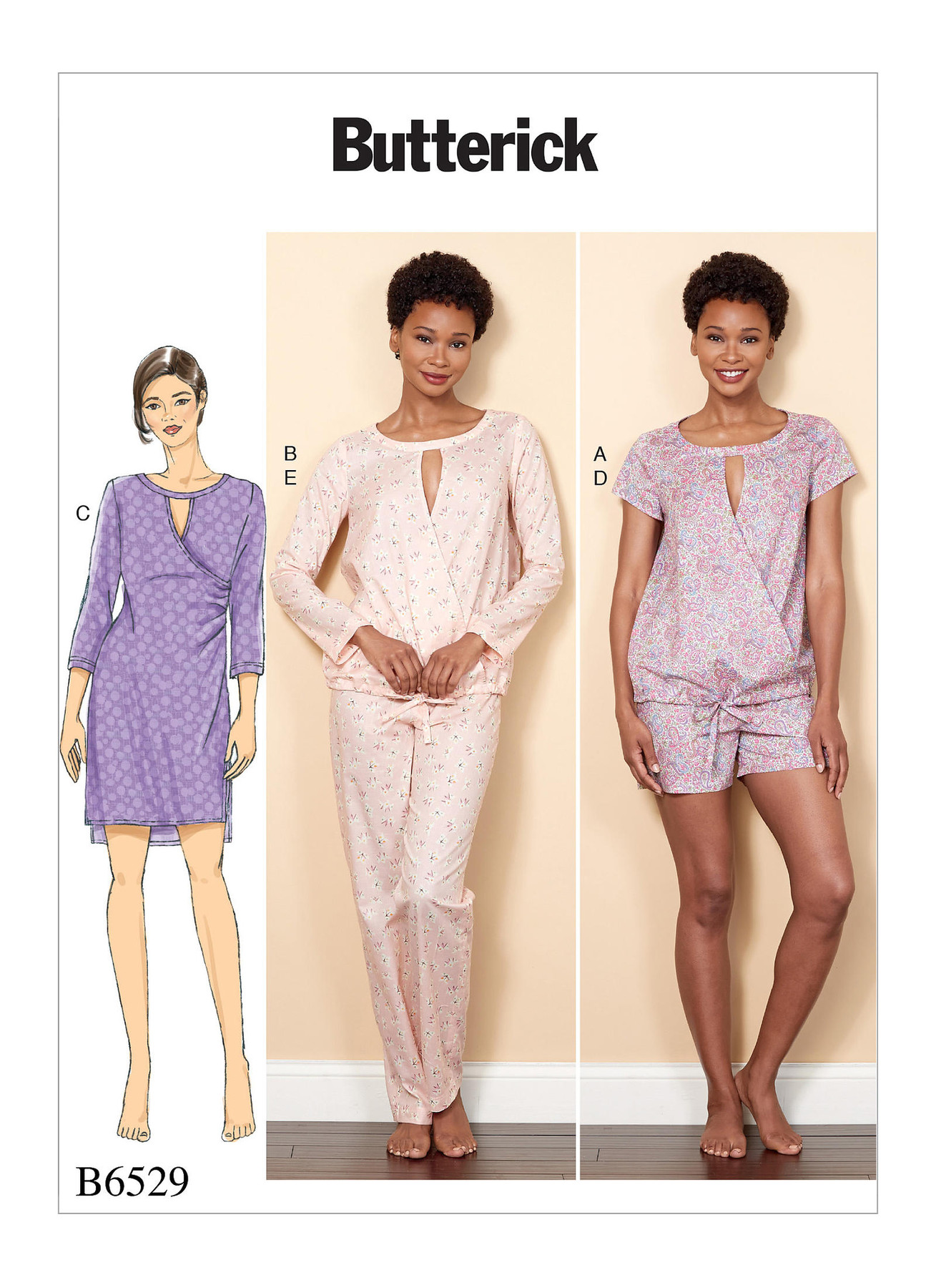 Butterick Sewing Pattern B6529 Misses’ Crossover Top, Dress, Shorts and Trousers