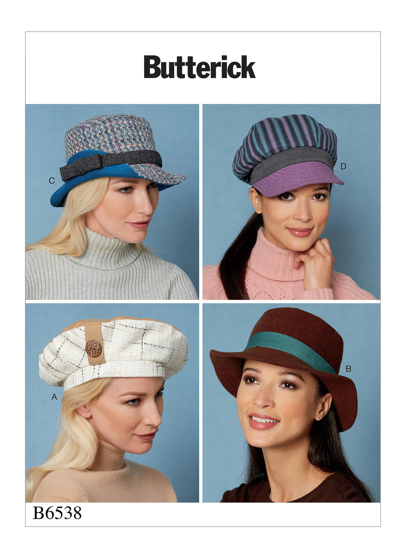 Butterick Sewing Pattern B6538 Misses’ Hats