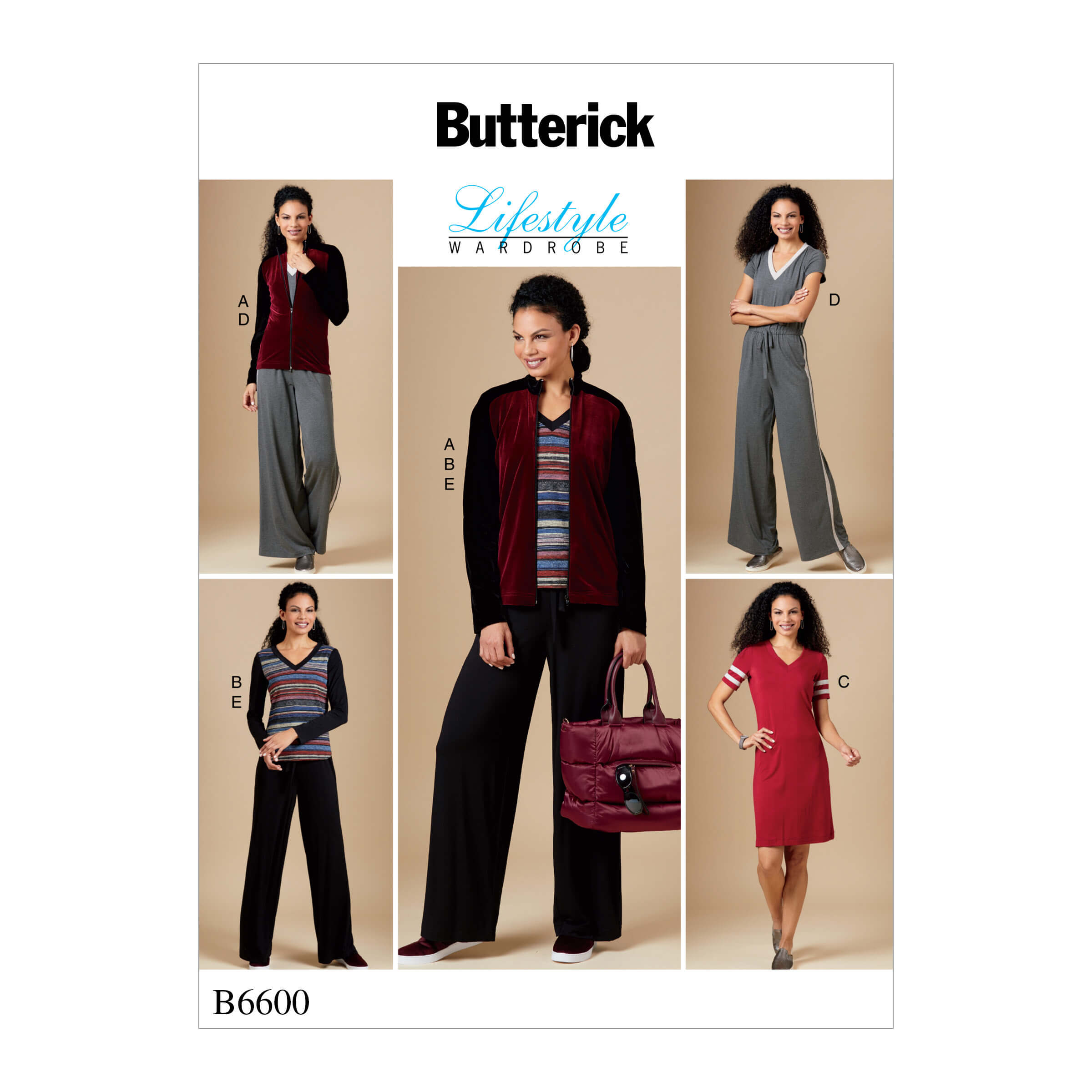 Butterick Sewing Pattern B6600 Misses’ Jacket, Top, Dress, Jumpsuit and Trousers