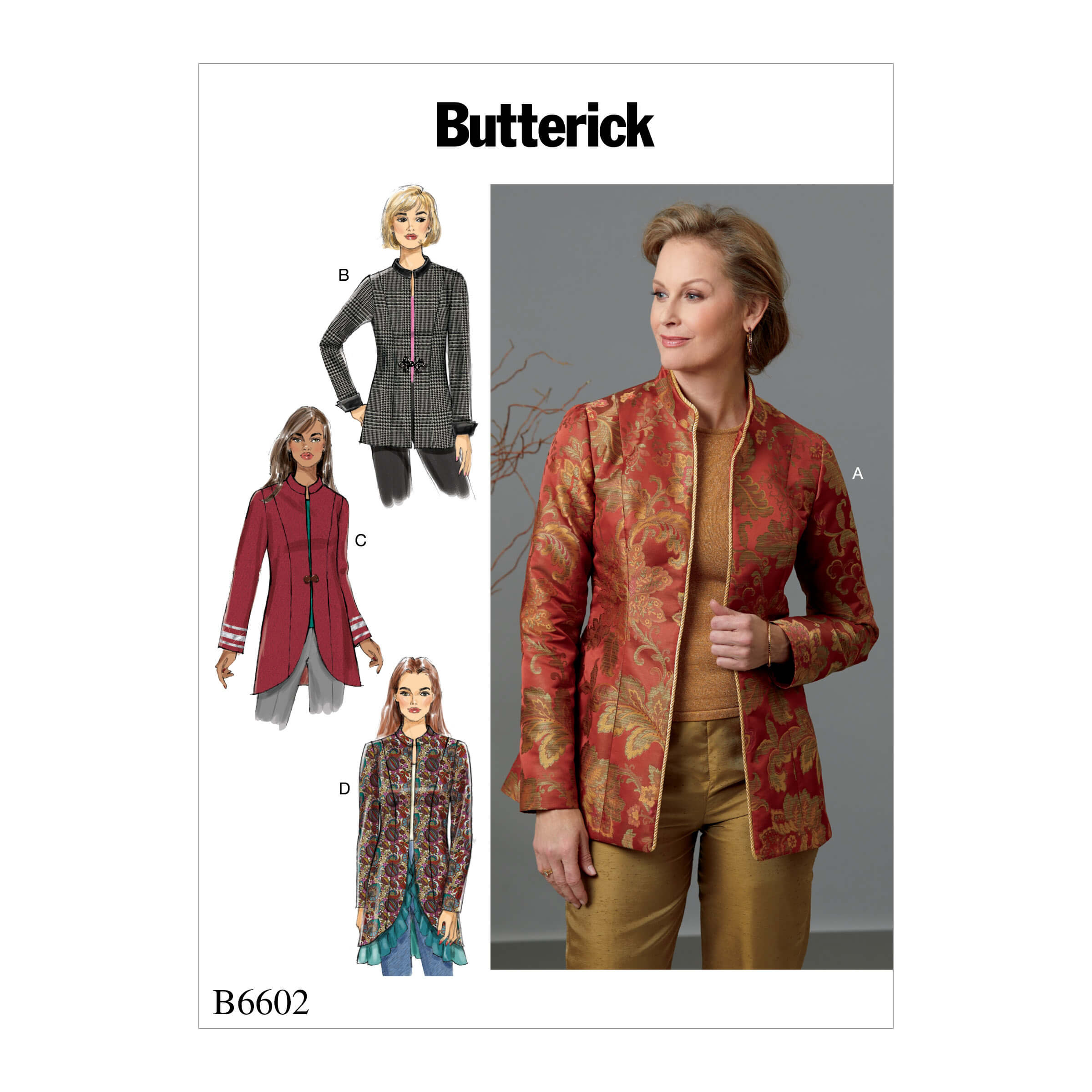 Butterick Sewing Pattern B6602 Misses'/Misses' Petite Jacket Butterick Sewing Pattern B6602 Misses'/Misses' Petite Jacket