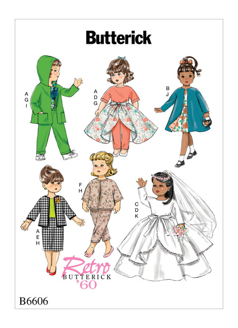 Butterick Sewing Pattern B6606 Clothes For 18" Doll