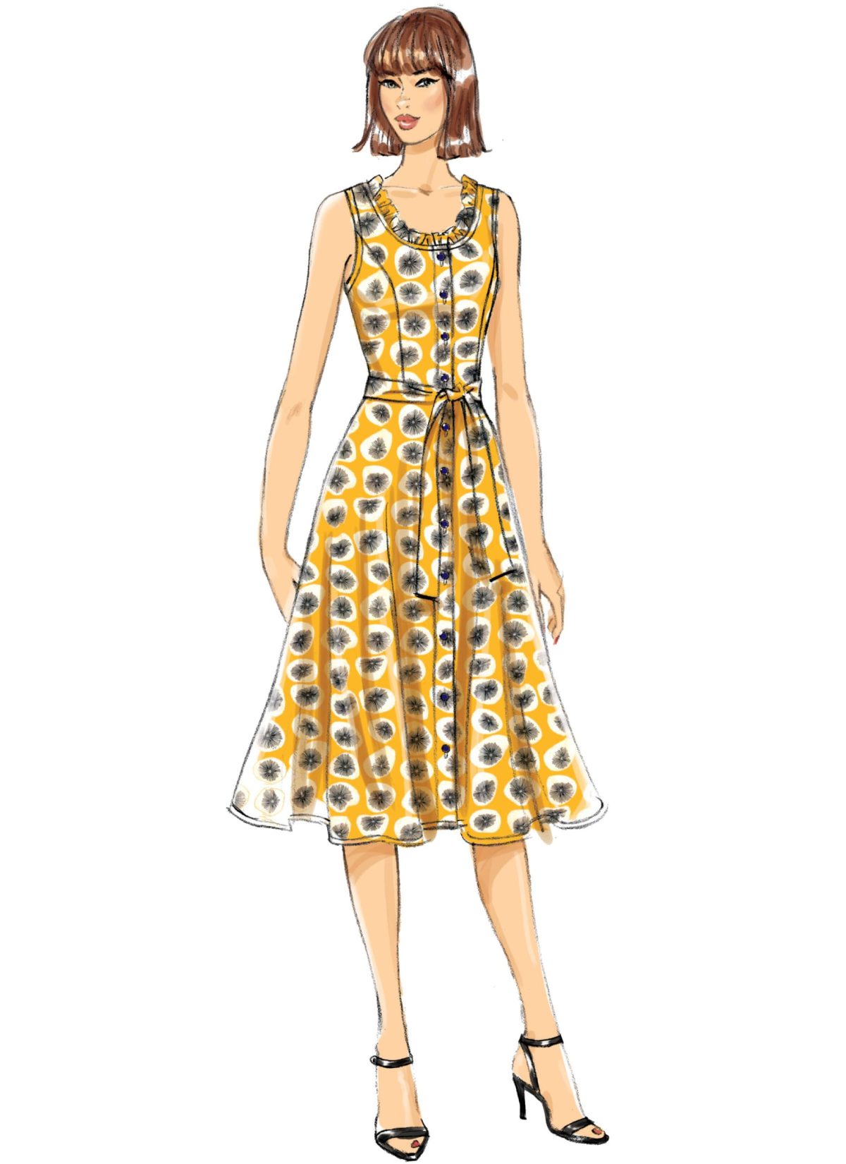 Butterick Sewing Pattern B6674 Misses' Dress, Sash and Bag