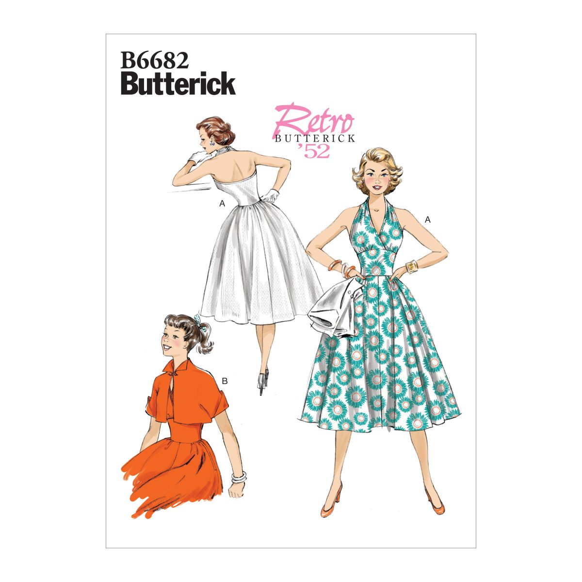 Butterick Sewing Pattern B6682 Misses' Dress and Jacket Retro '52
