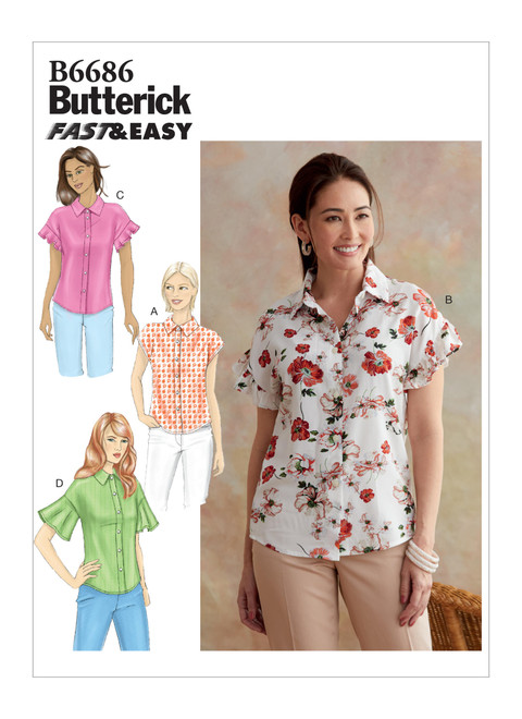 Butterick Sewing Pattern  6686 Misses' Top Pattern