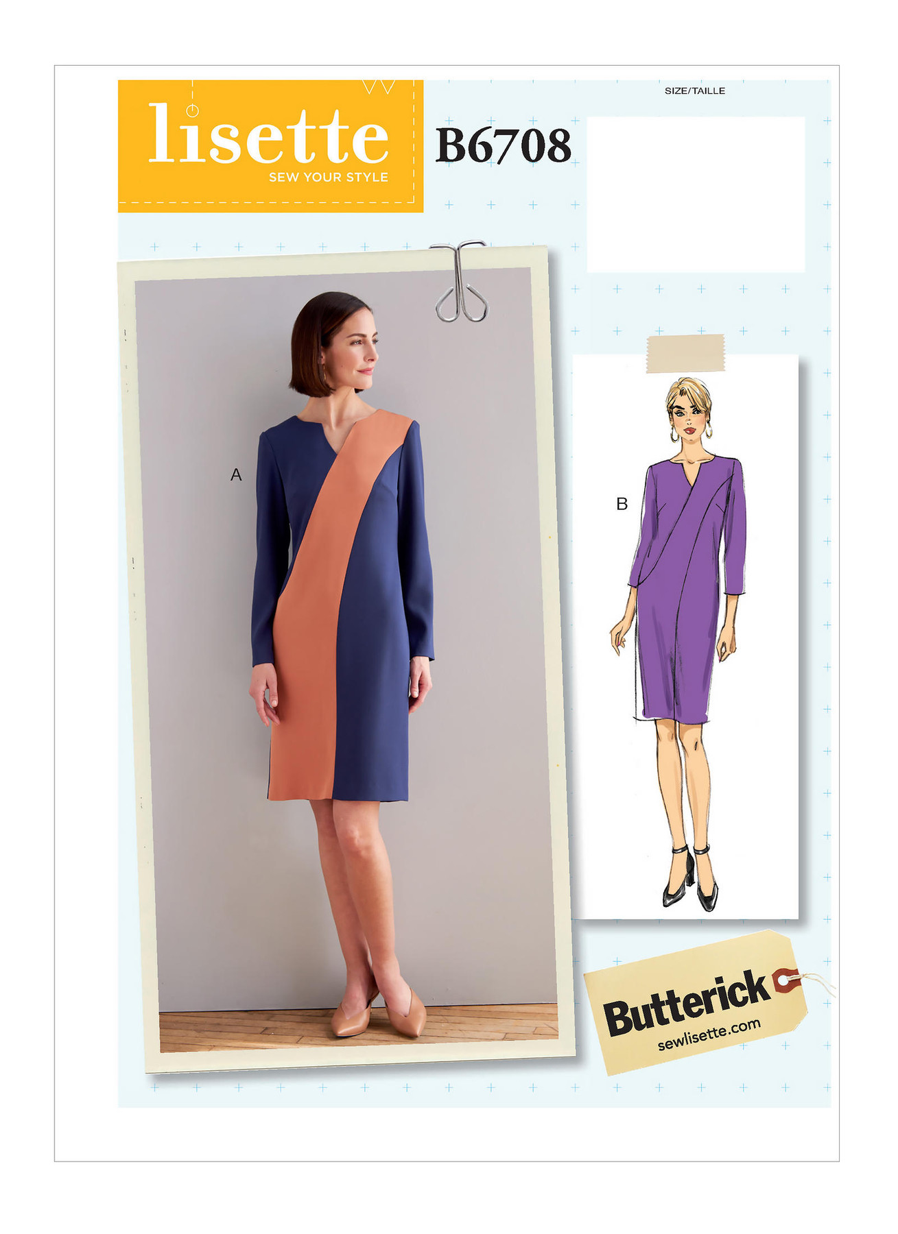 Butterick B6708 Sewing Pattern Misses’ Dress by Lisette