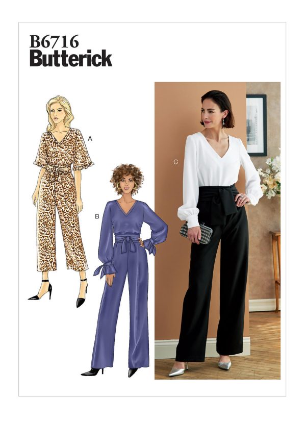 Butterick Sewing Pattern B6716 Misses' Jumpsuit & Sash