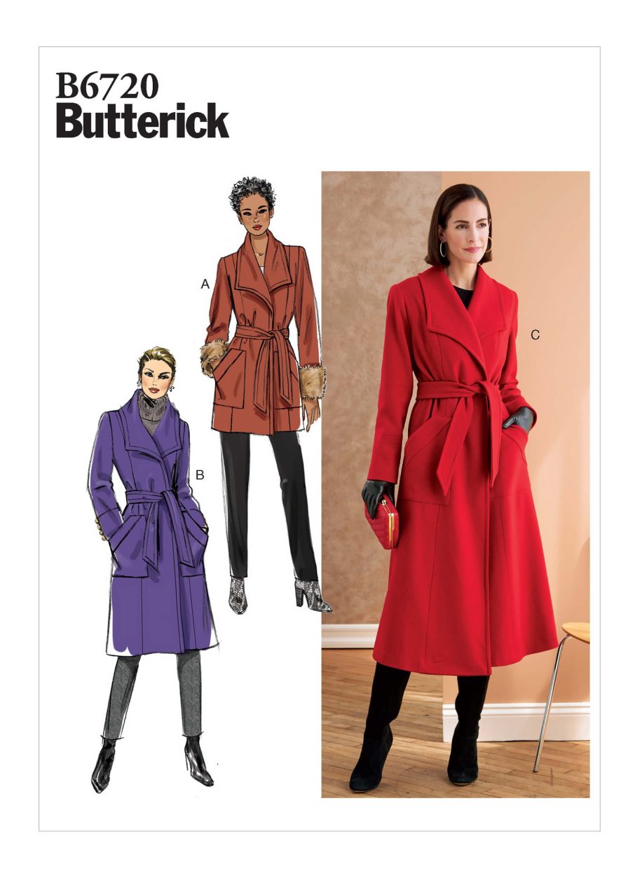 Butterick Sewing Pattern B6720 Misses'/Misses' Petite Coat, Jacket & Belt