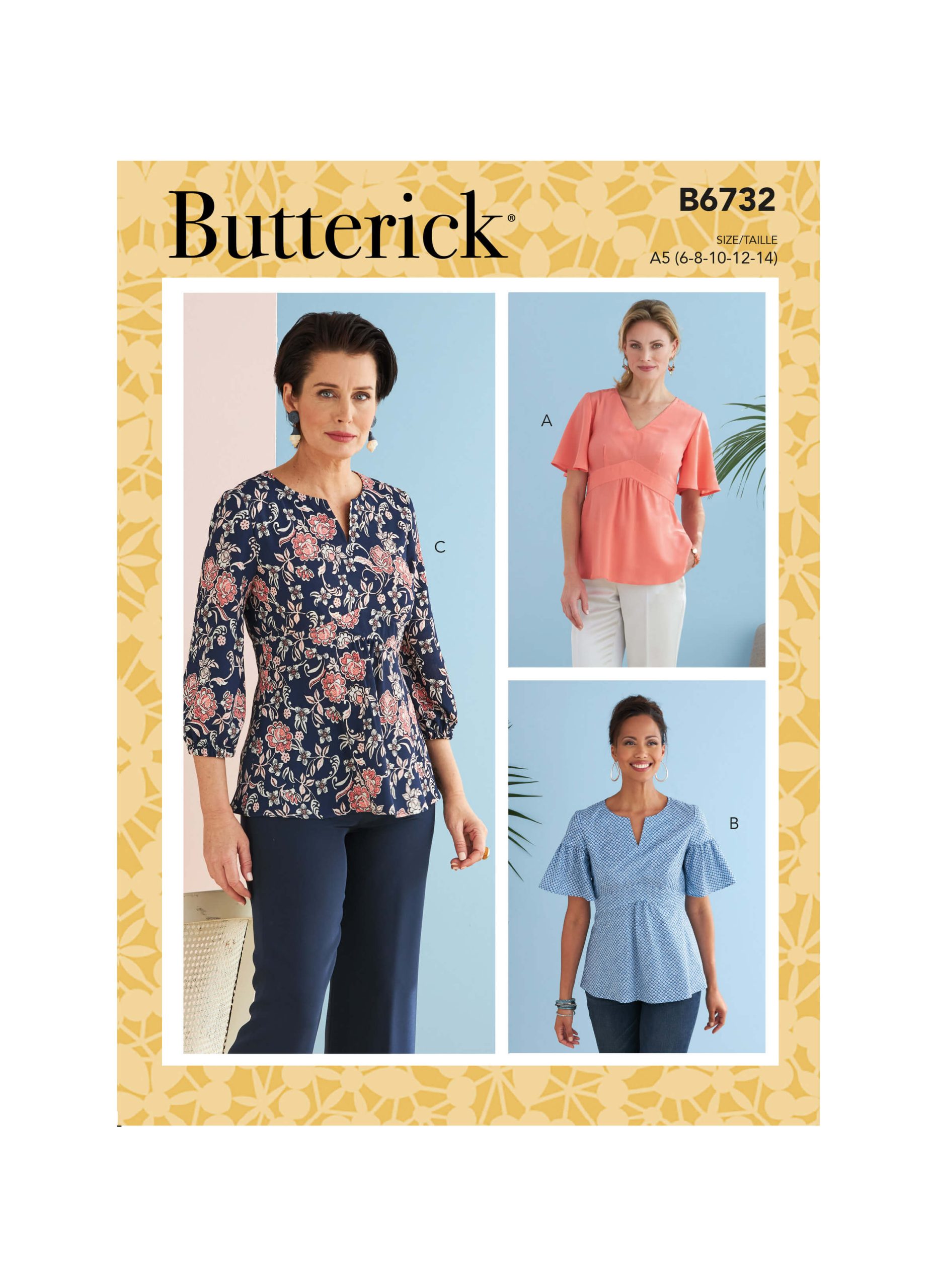 Butterick Sewing Pattern B6732 Misses’ Top