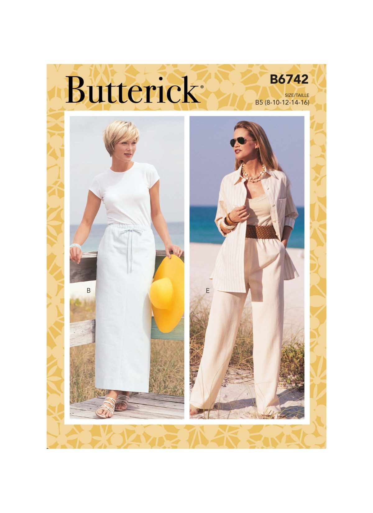 Butterick Sewing Pattern B6742 Misses'/Misses' Petite Elasticated-Waist Skirts, Shorts and Trousers