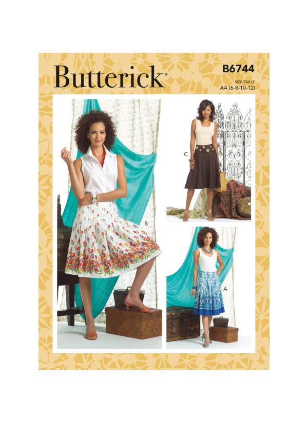 Butterick Sewing Pattern B6744 Misses' Pleated or Flared Skirts