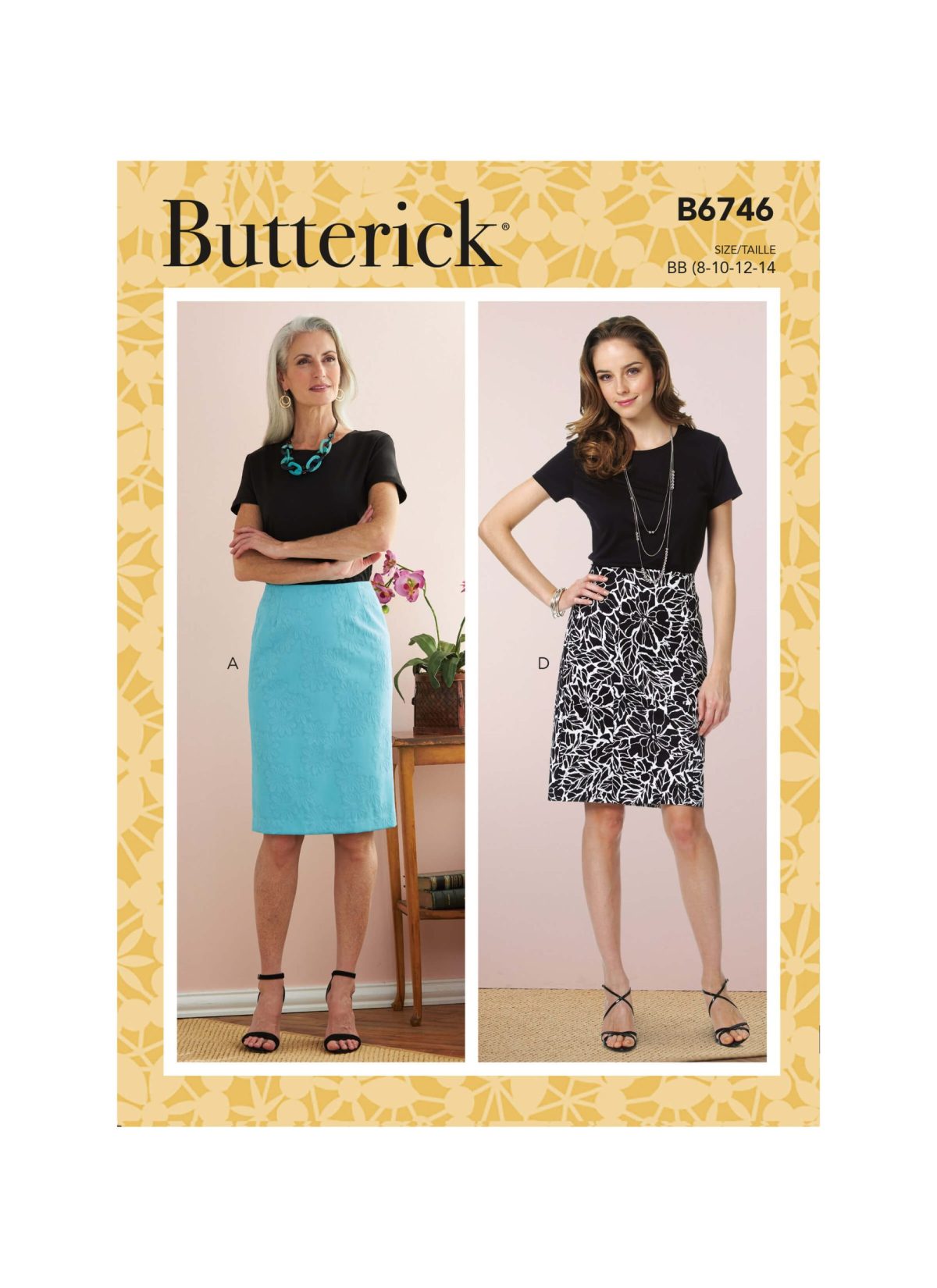 Butterick Sewing Pattern B6746 Misses' Straight Skirts and Belt