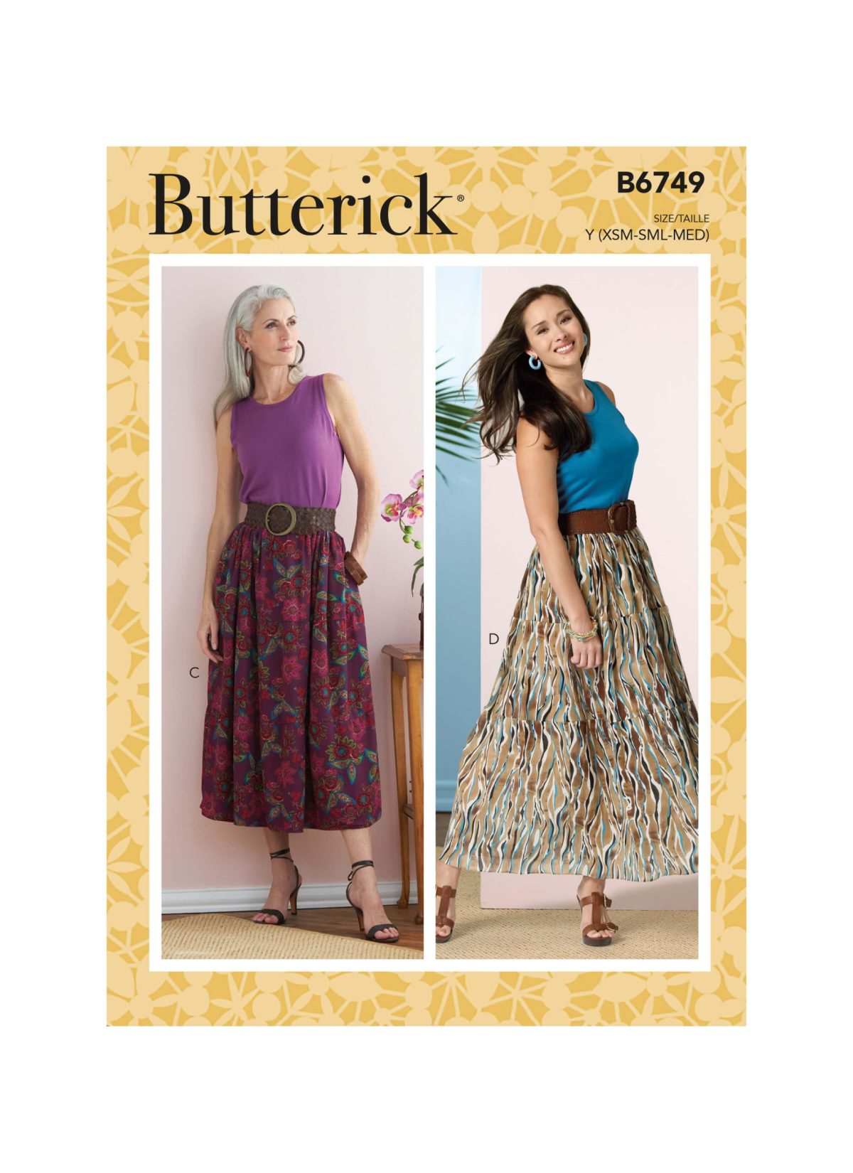 Butterick Sewing Pattern B6749 Misses' Gathered-Waist Skirts