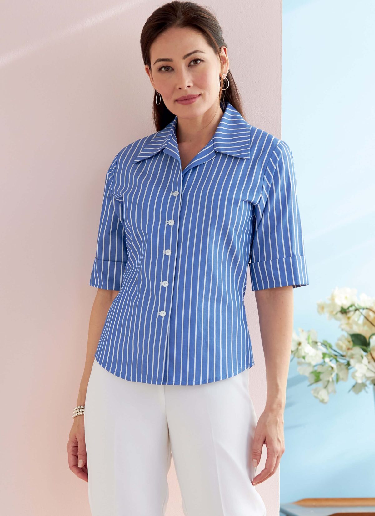 Butterick Sewing Pattern B6753 Misses'/Misses' Petite Button-Down Shirts
