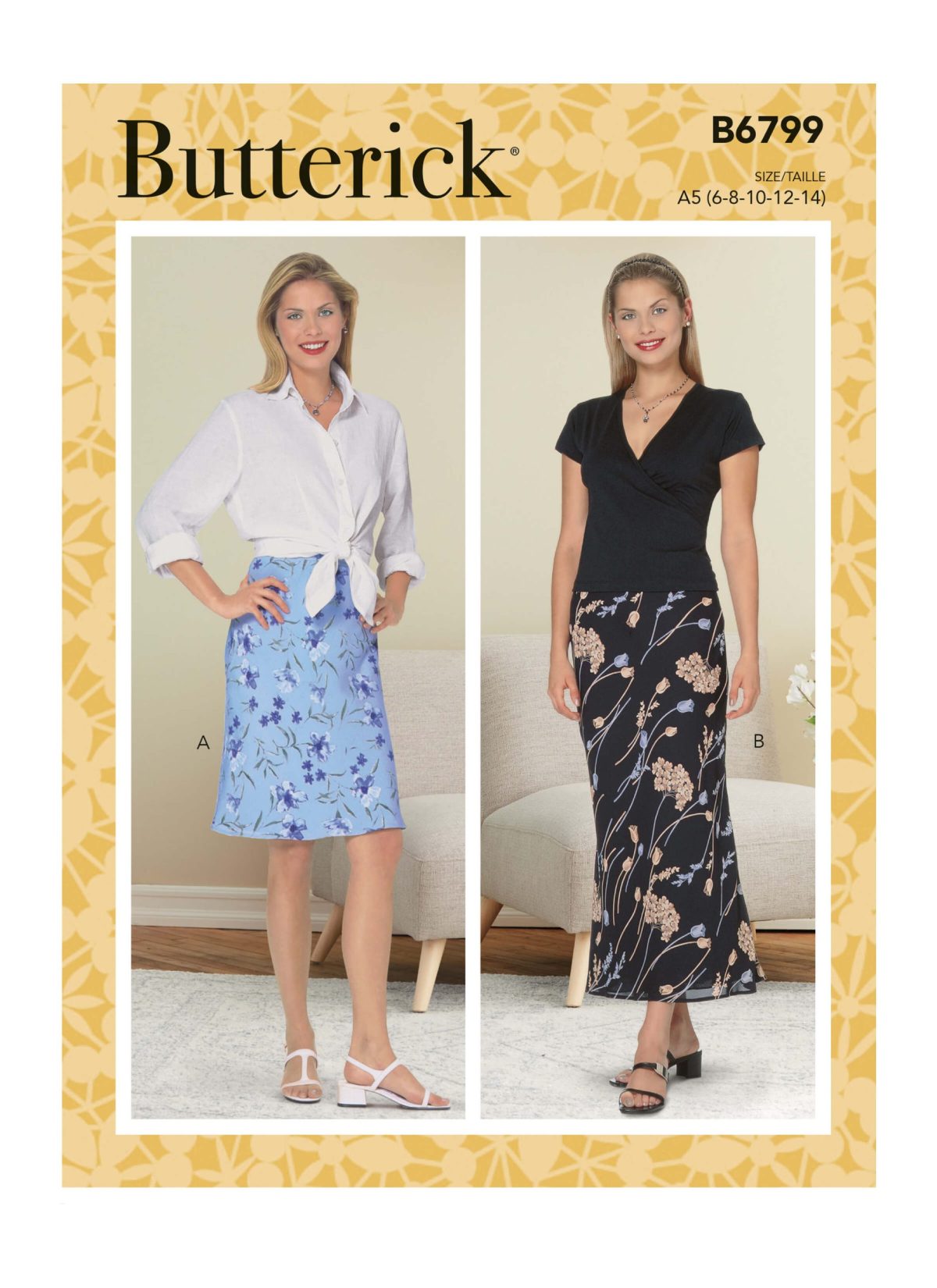 Butterick Sewing Pattern B6799 Misses' and Misses' Petite A-Line Bias Skirts