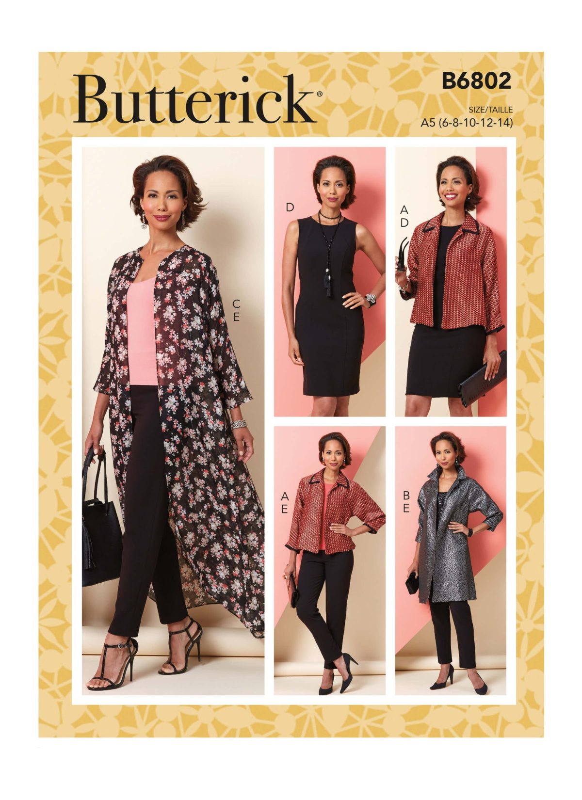 Butterick Sewing Pattern B6802 Misses' Jacket, Dress and Trousers Cordinates