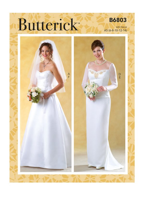 Butterick Sewing Pattern B6803 Misses' Formal Tops & Skirts With Train