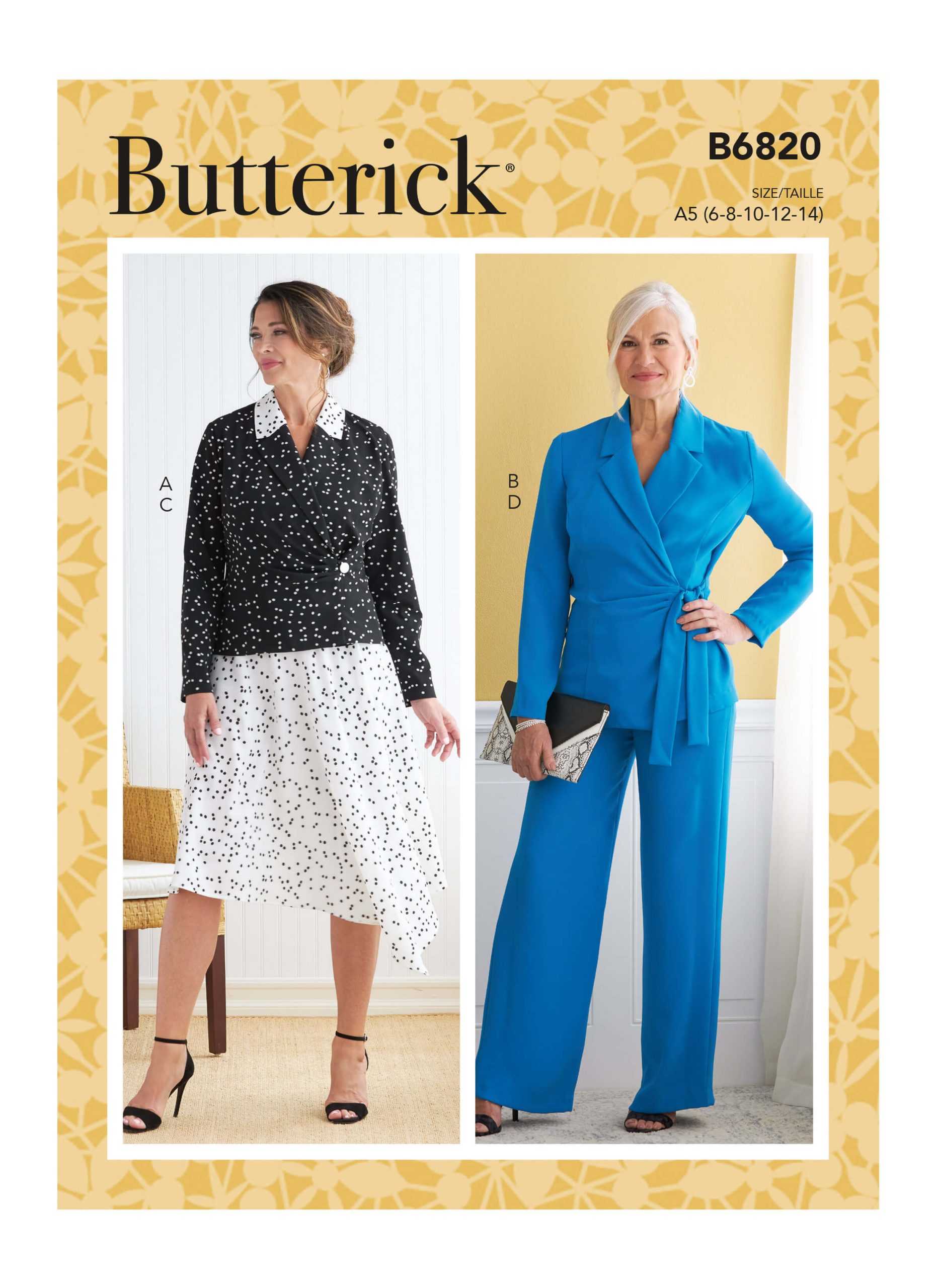 Butterick Sewing Pattern B6820 Misses’ Jacket, Skirt & Trousers