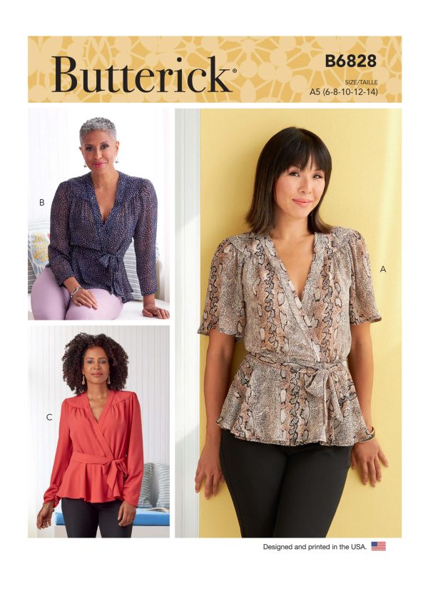 Butterick Sewing Pattern B6828 Misses' Tops