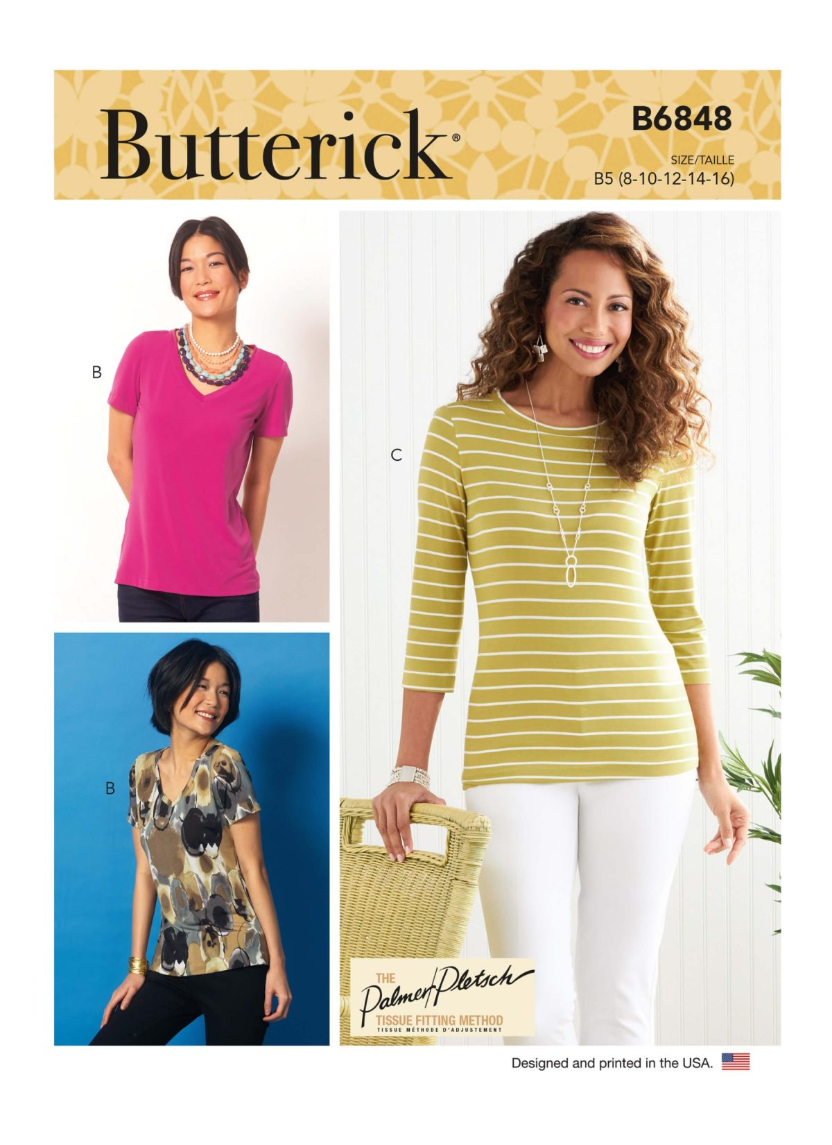 Butterick Sewing Pattern B6848 Misses' T-Shirts & Tank Top Palmer/Pletsch