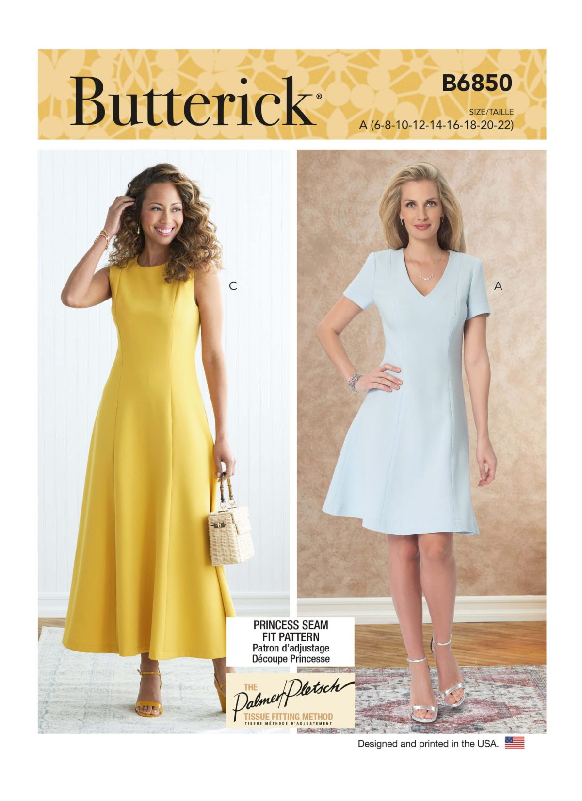 Butterick Sewing Pattern B6850 Misses' Jewel or V-Neck Fit & Flare Dresses Palmer/Pletsch