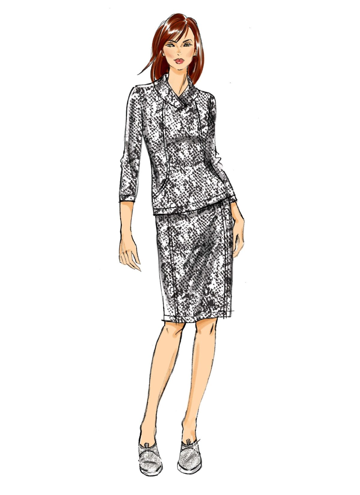 Butterick Sewing Pattern B6858 Misses' Knit Dress, Tops, Skirt and Trousers