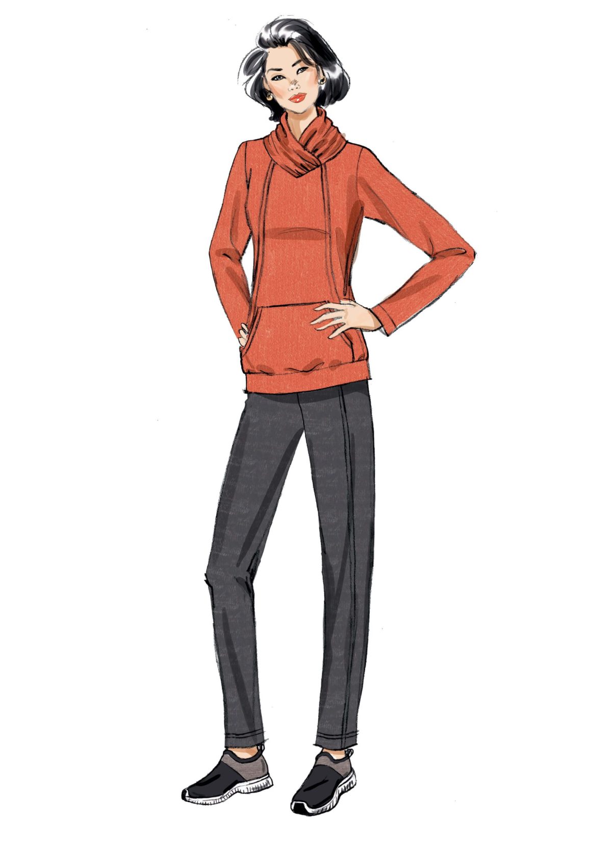 Butterick Sewing Pattern B6858 Misses' Knit Dress, Tops, Skirt and Trousers