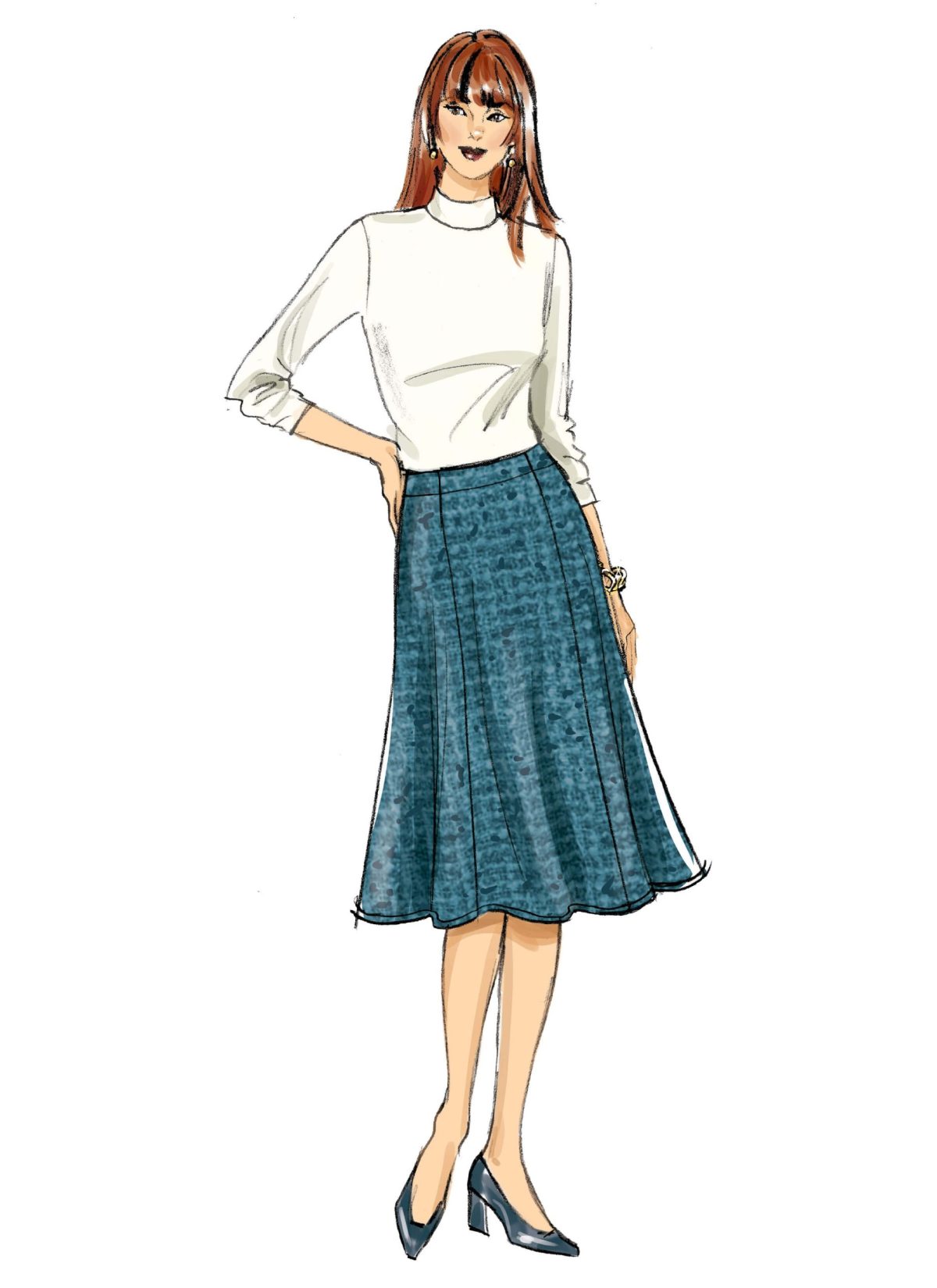 Butterick Sewing Pattern B6866 Misses' Skirt and Sash