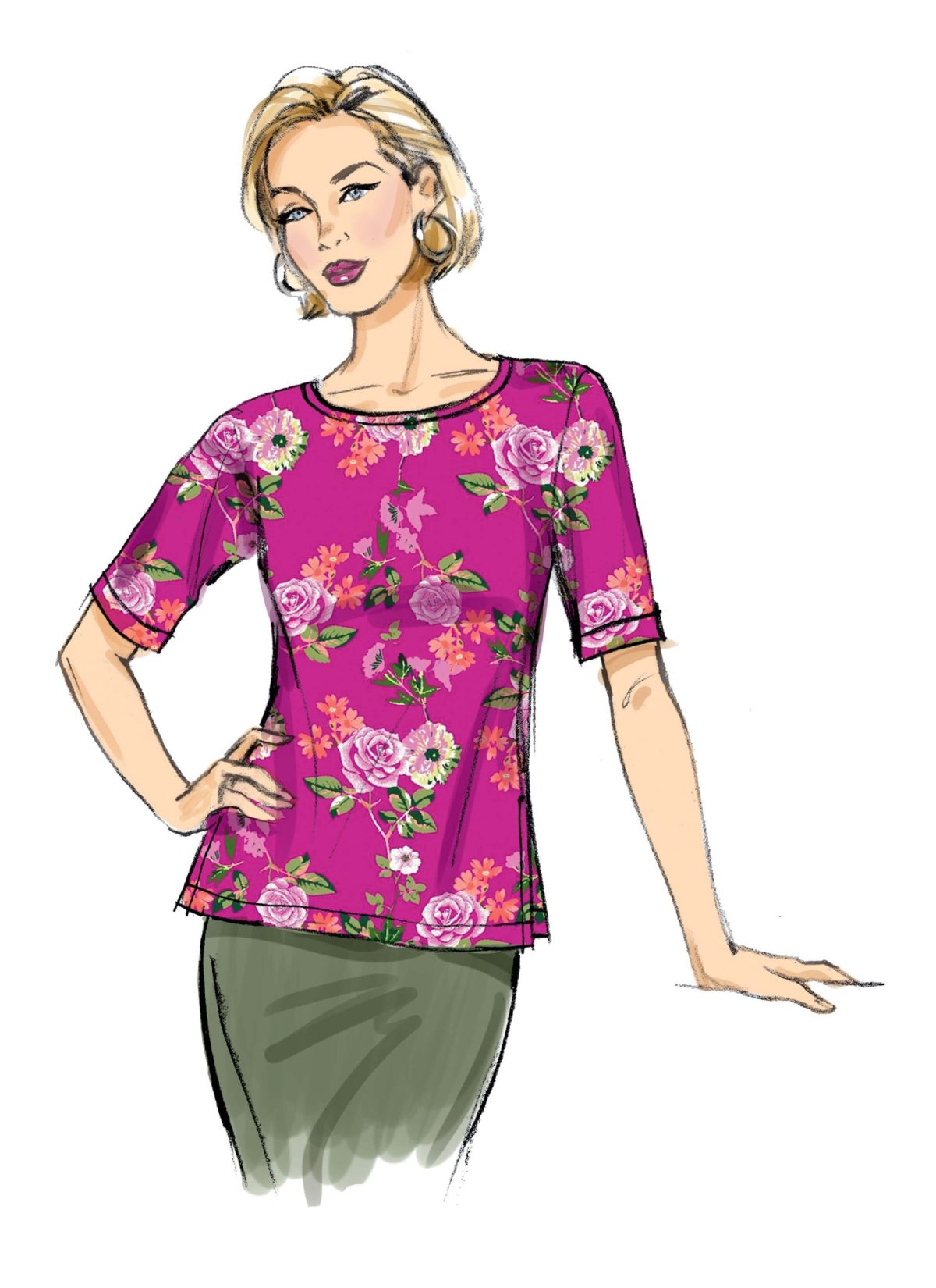 Butterick Sewing Pattern B6874 Misses' Knit Tops