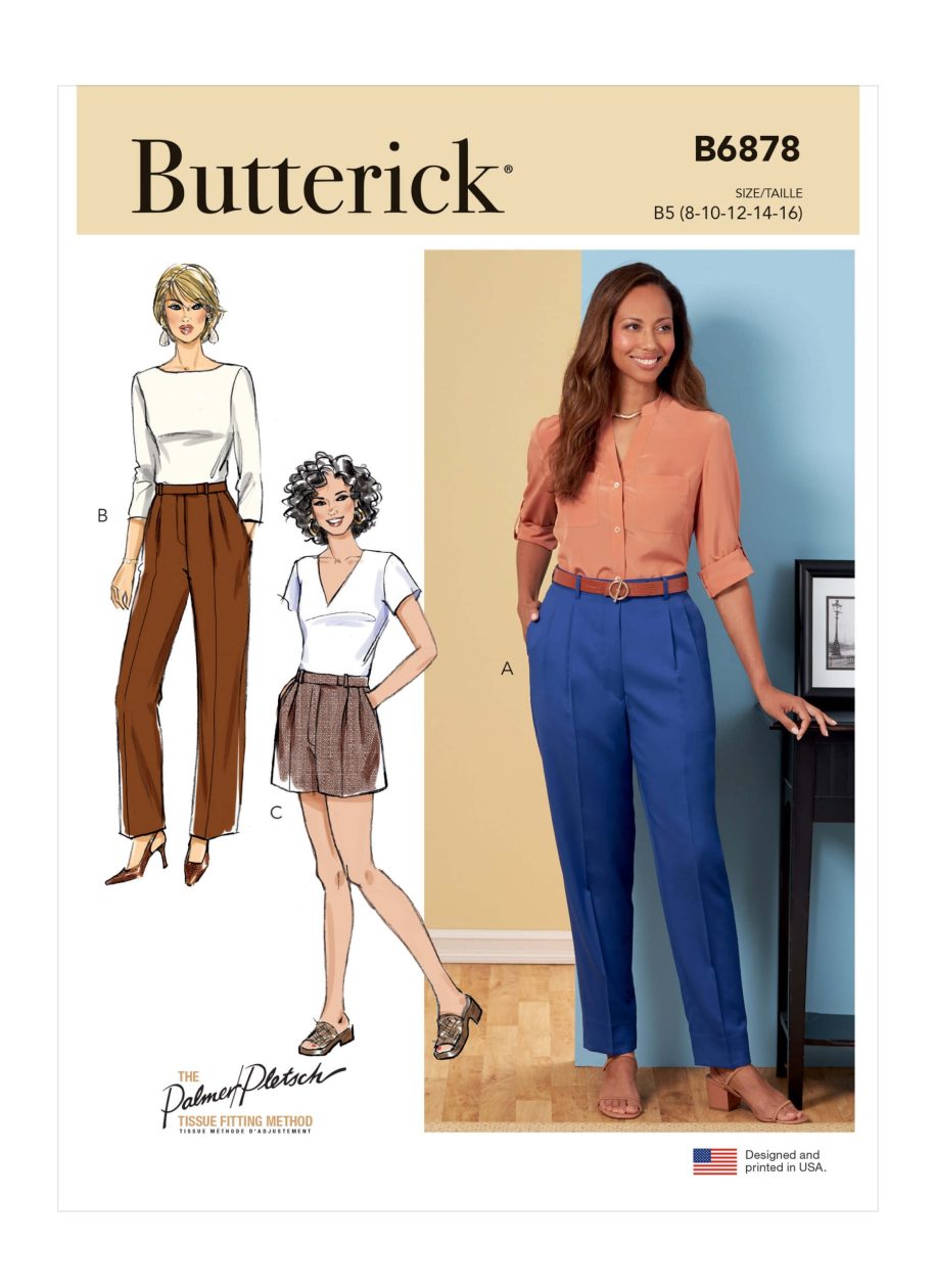 Butterick Sewing Pattern B6878 Palmer Pletsch Misses' Trousers and Shorts
