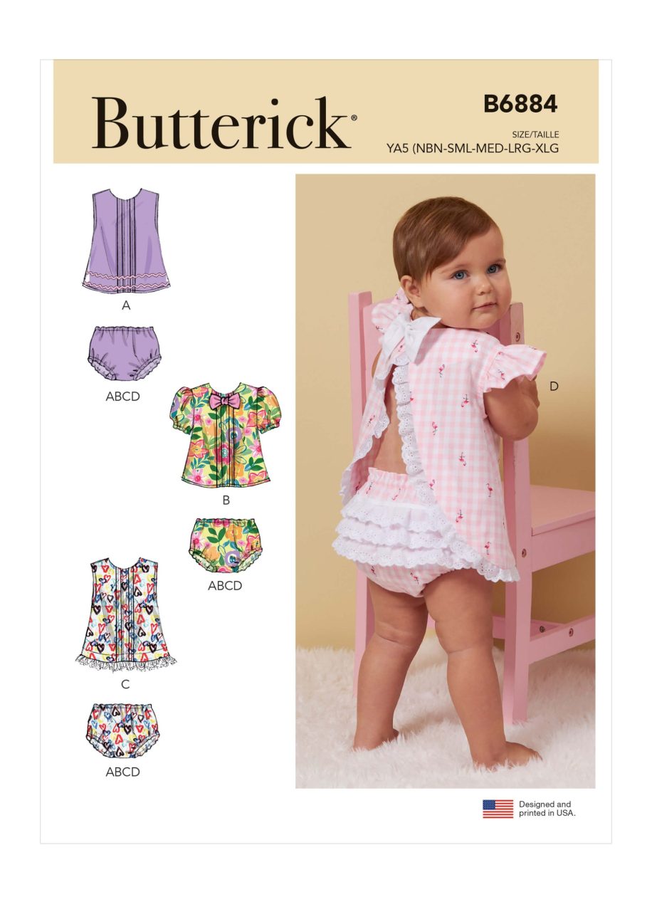 Butterick Sewing Pattern B6884 Infants' Top and Panties