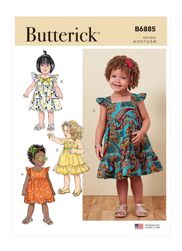 Butterick Sewing Pattern B6885 Toddlers' Dress