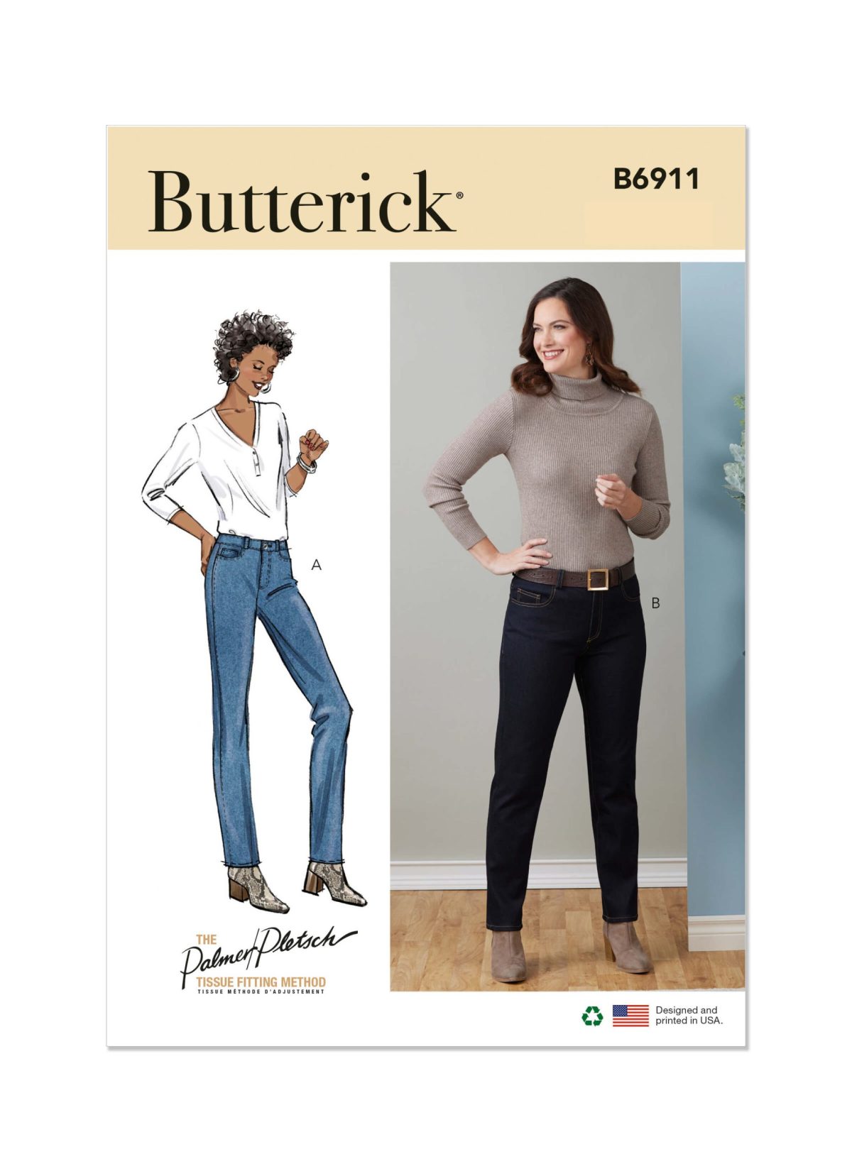 Butterick Sewing Pattern B6911 Misses' Jeans by Palmer/Pletsch