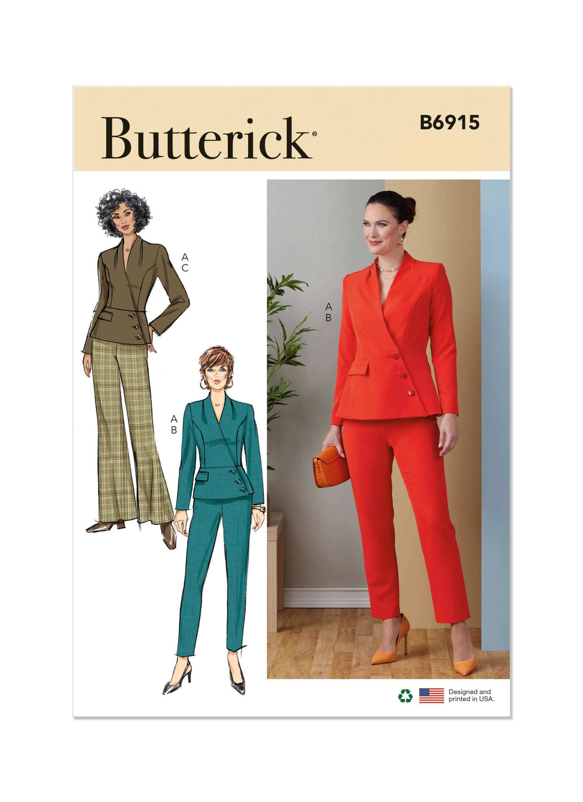 Butterick Sewing Pattern B6915 Misses’ Jacket and Trousers