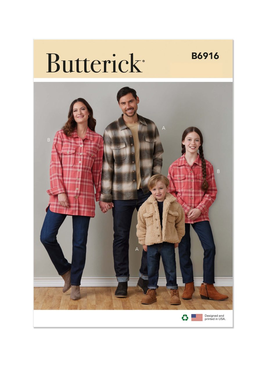 Butterick Sewing Pattern B6916 Children's, Teens' and Adults' Jacket