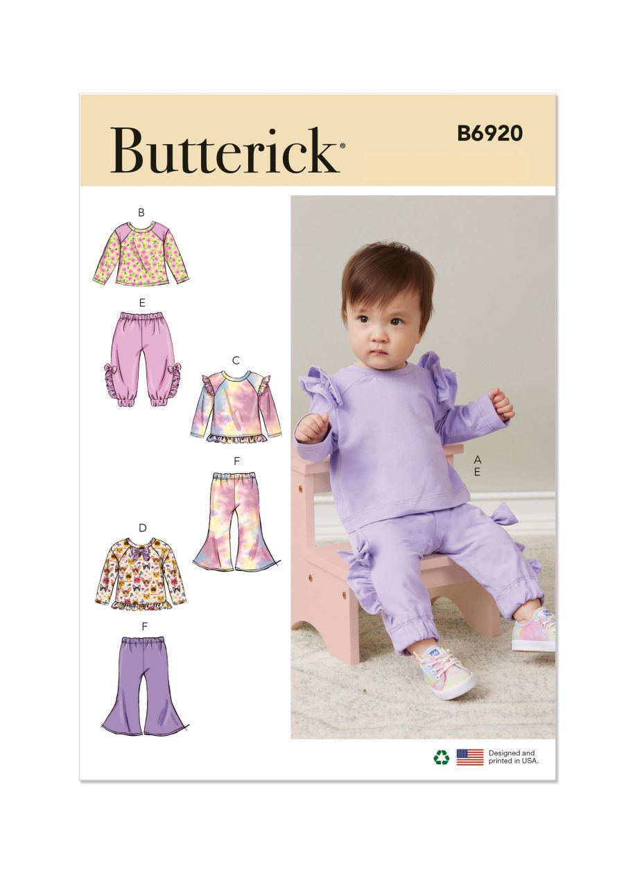 Butterick Sewing Pattern B6920 Infants' Knit Top and Trousers
