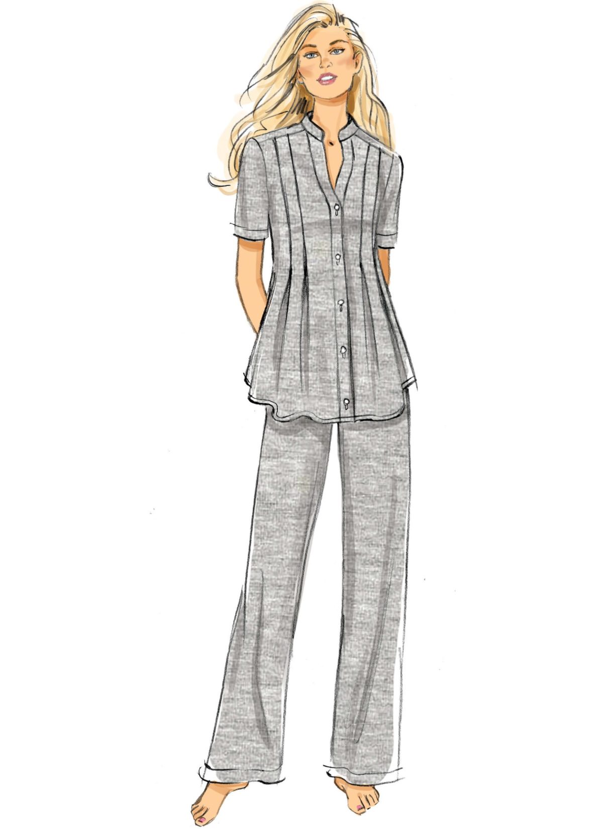 Butterick Sewing Pattern B6945 Misses' Knit Lounge Top, Dress and Trousers