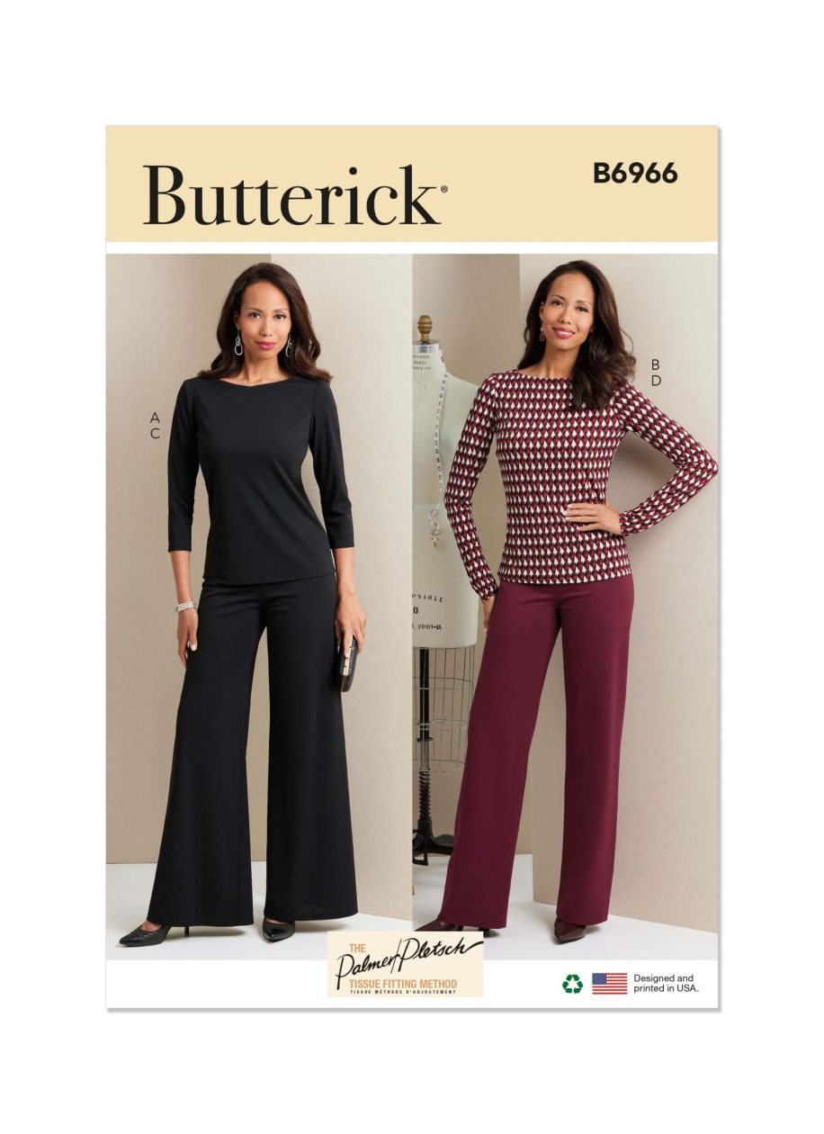 Butterick Sewing Pattern B6966 Palmer Pletsch Misses’ Knit Tops and ...