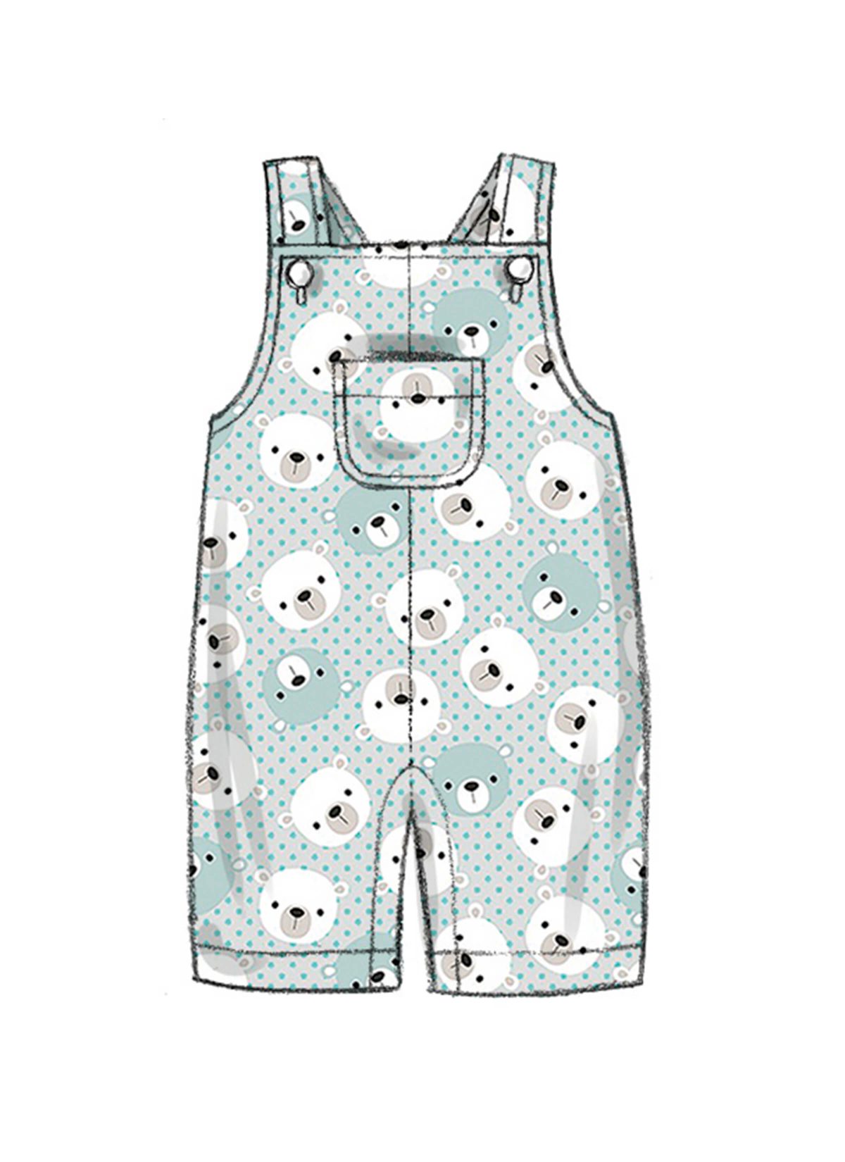 Butterick Sewing Pattern B6969 Infants' Jacket, Overalls, Bottoms, Hats and Mittens