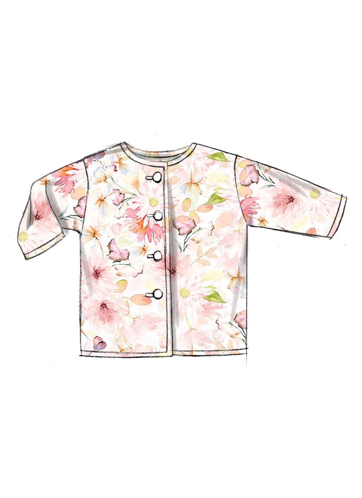 Butterick Sewing Pattern B6970 Infants' Jacket, Tops, Dress, Rompers, Nappy Pants and Hat