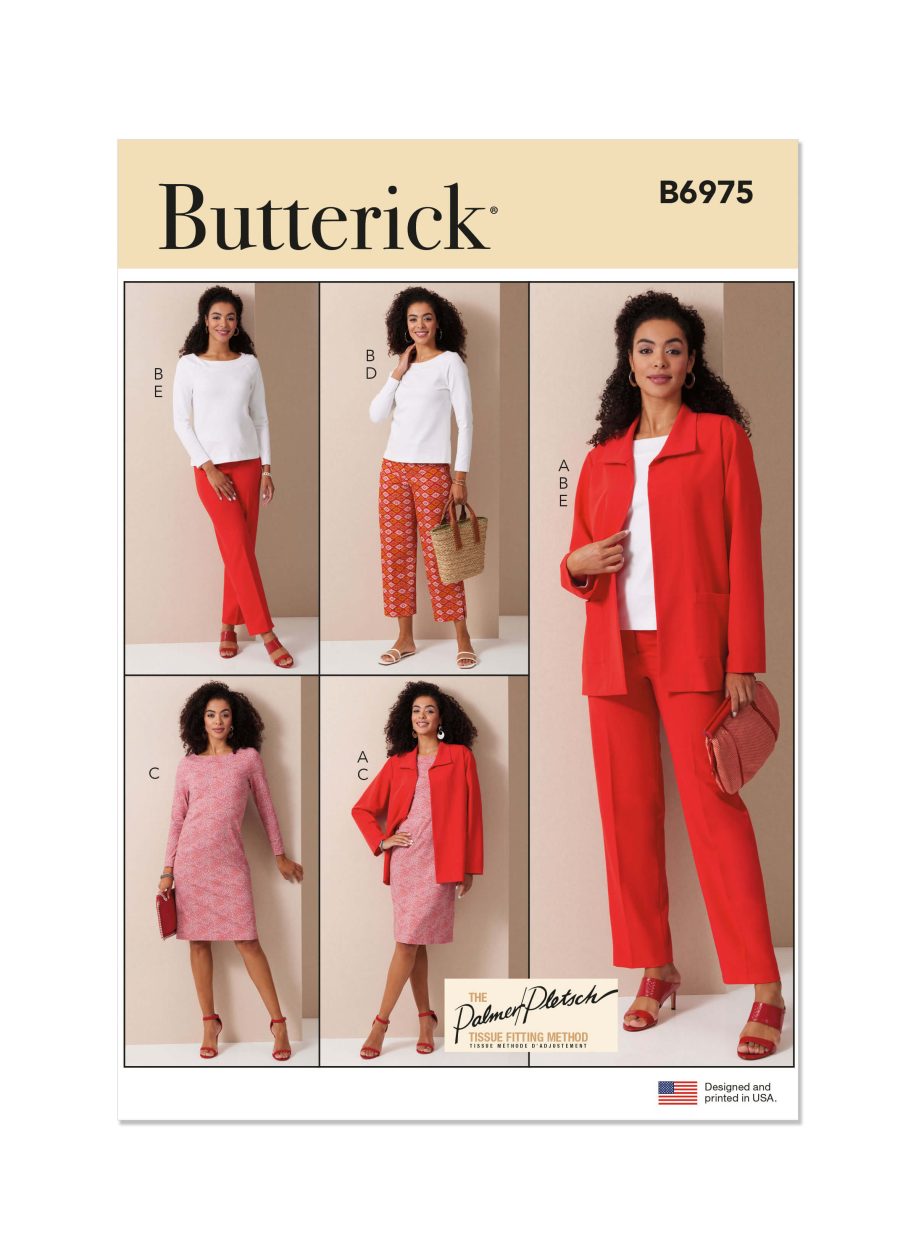 Butterick Sewing Pattern B6975 Misses' Jacket, Knit Top and Dress, and Trousers by Palmer/Pletsch