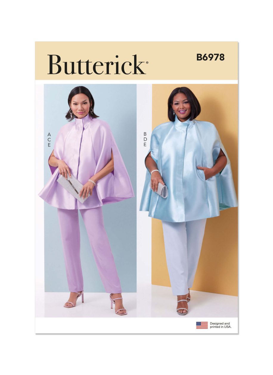 Butterick Sewing Pattern B6978 Misses' and Women's Cape, Top and Trousers
