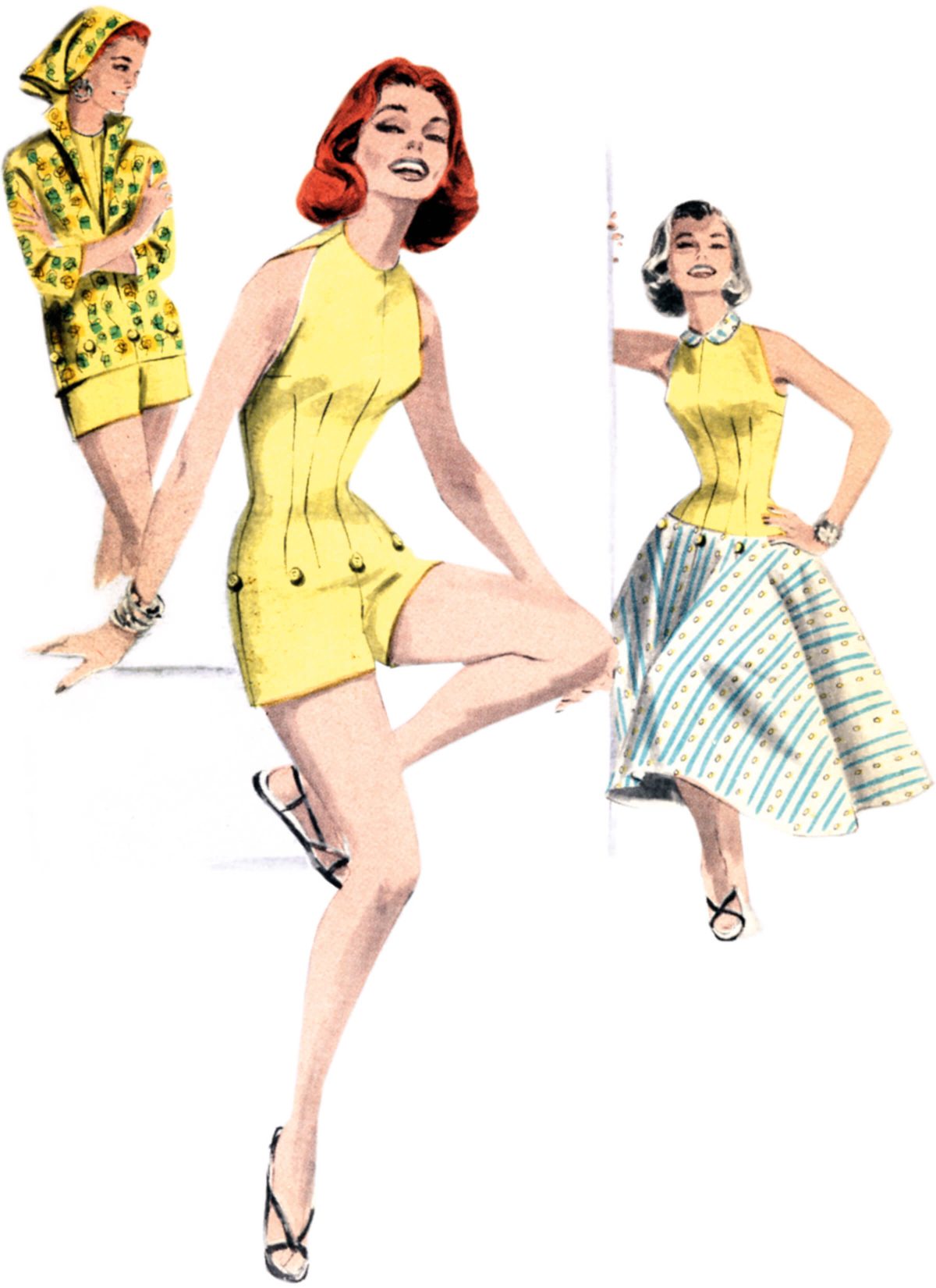 Butterick Sewing Pattern B6989 Misses' Playsuit, Blouse and Skirt