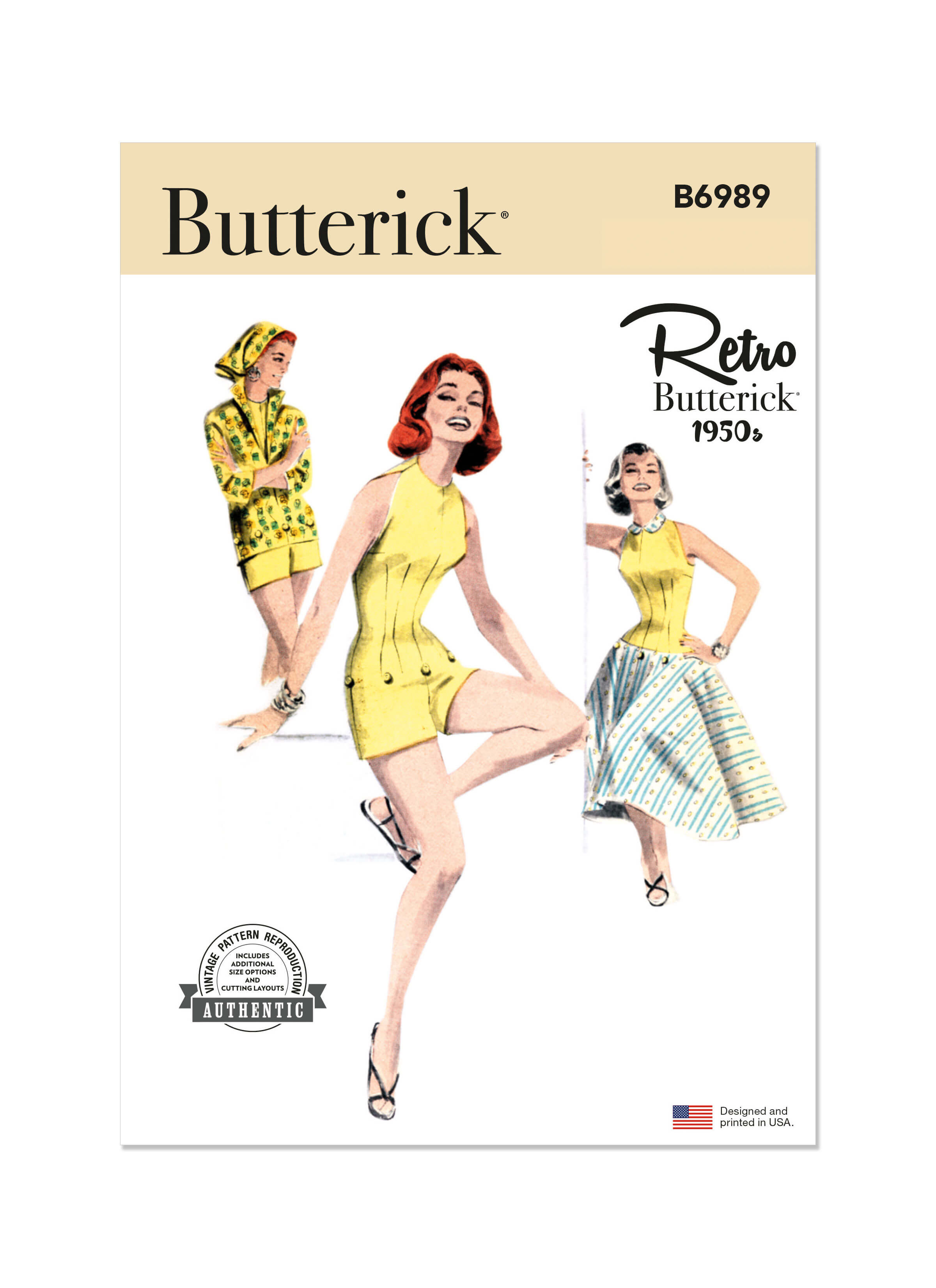 Butterick Sewing Pattern B6989 Misses' Playsuit, Blouse and Skirt