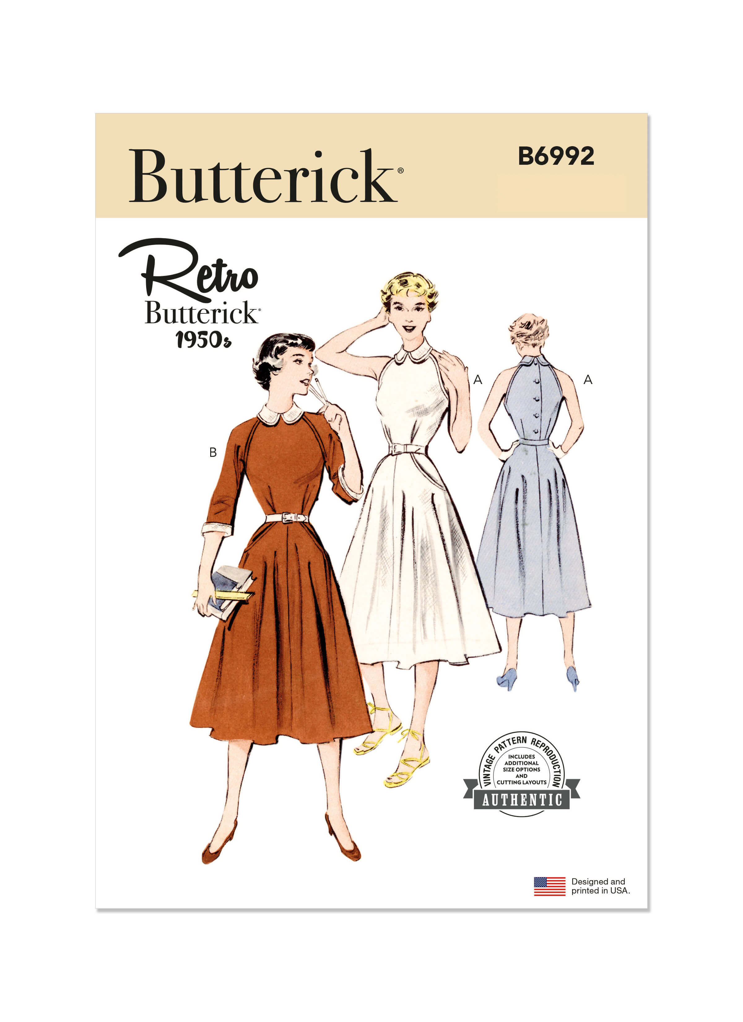 Butterick Sewing Pattern B6992 Misses' Dress with Sleeve Variations