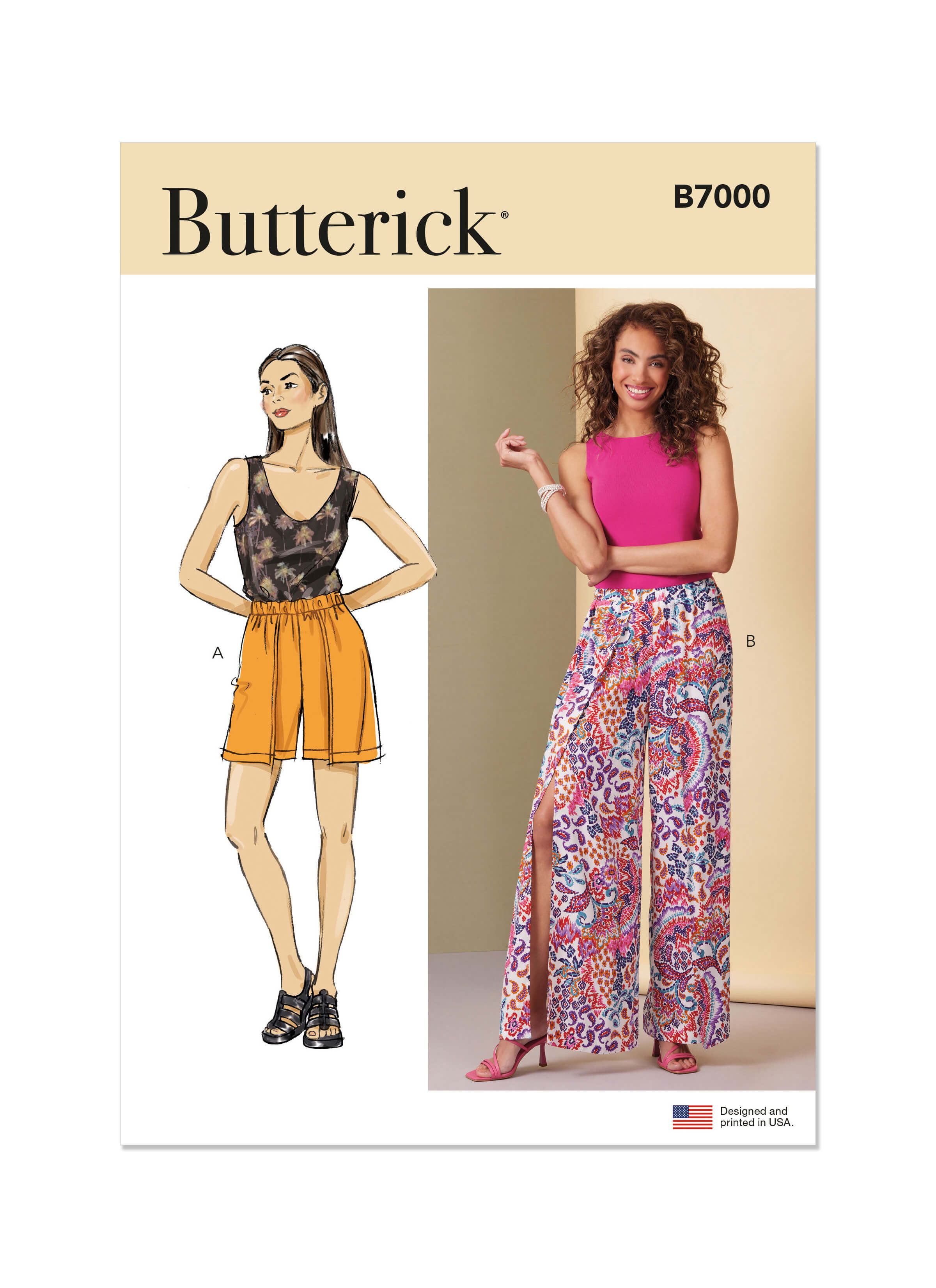 Butterick Sewing Pattern B7000 Misses' Shorts and Trousers