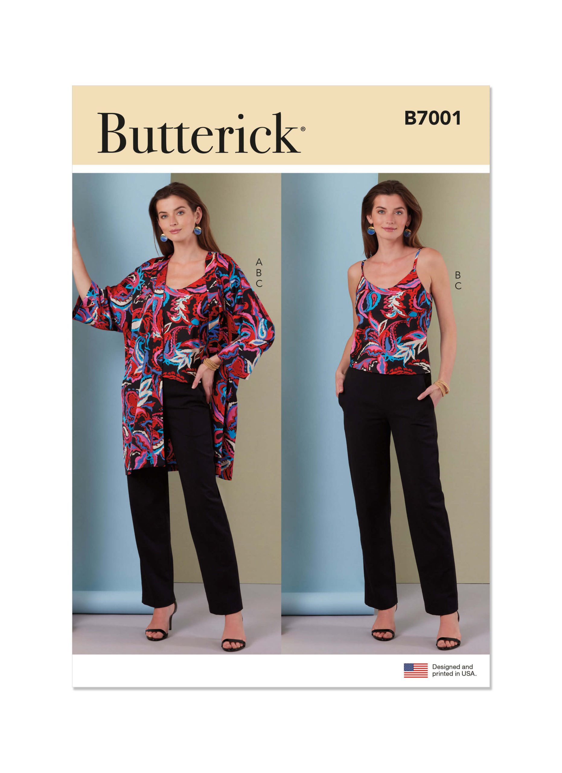 Butterick Sewing Pattern B7001 Misses’ Jacket, Camisole and Trousers