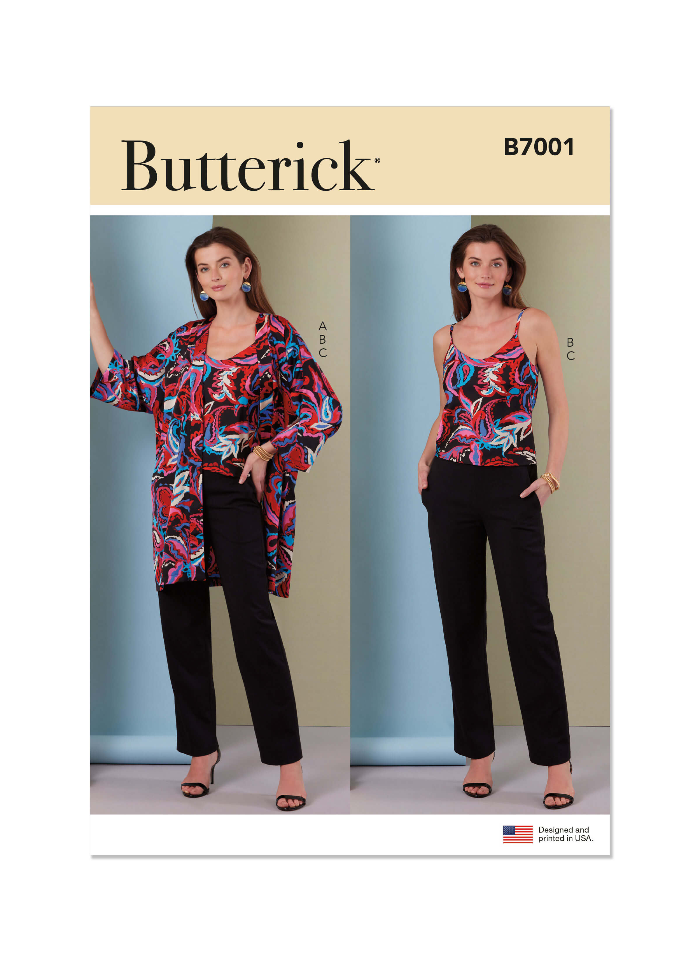 Butterick Sewing Pattern B7001 Misses' Jacket, Camisole and Trousers