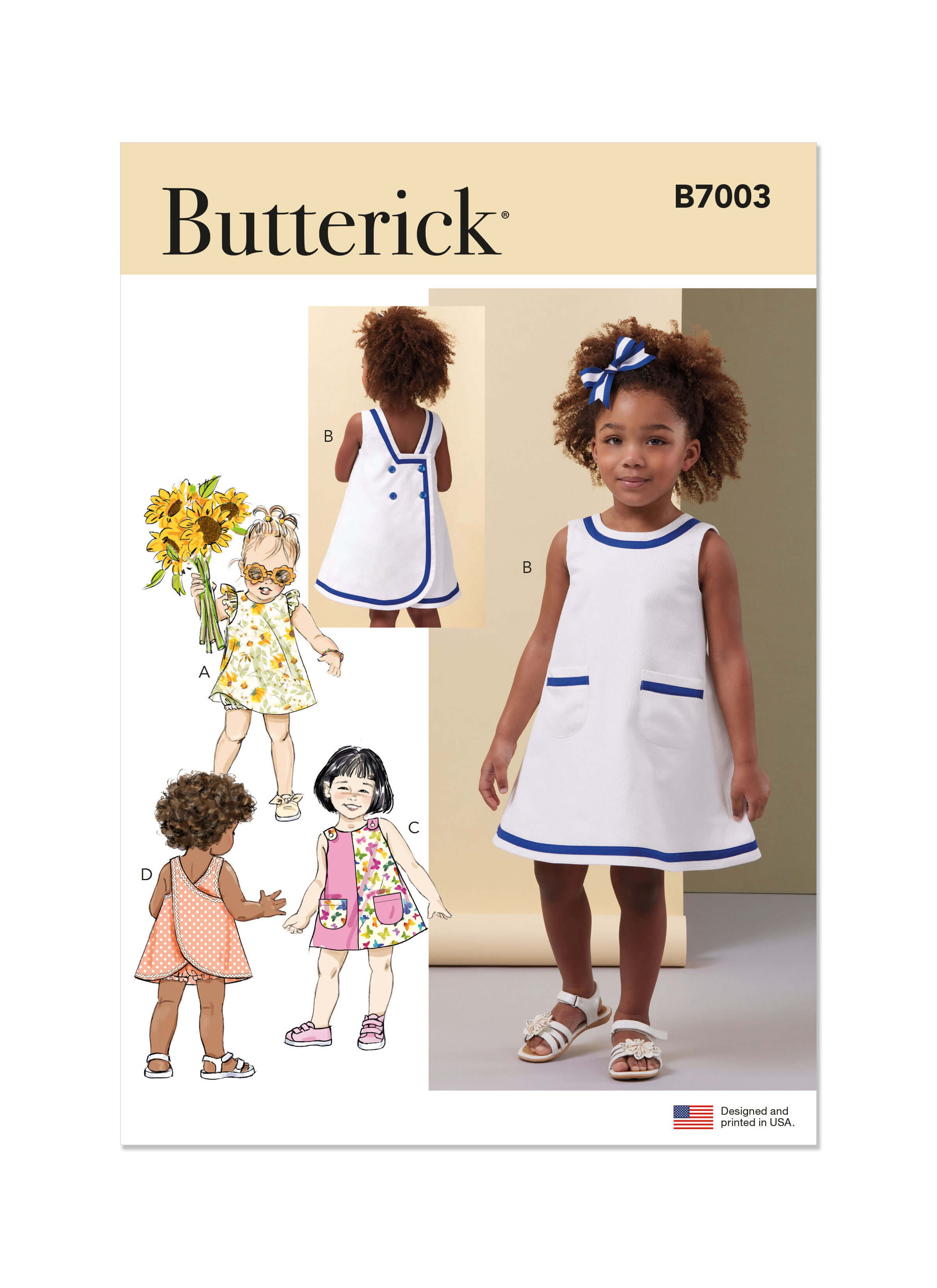 Butterick Sewing Pattern B7003 Toddlers' Dresses and Panties